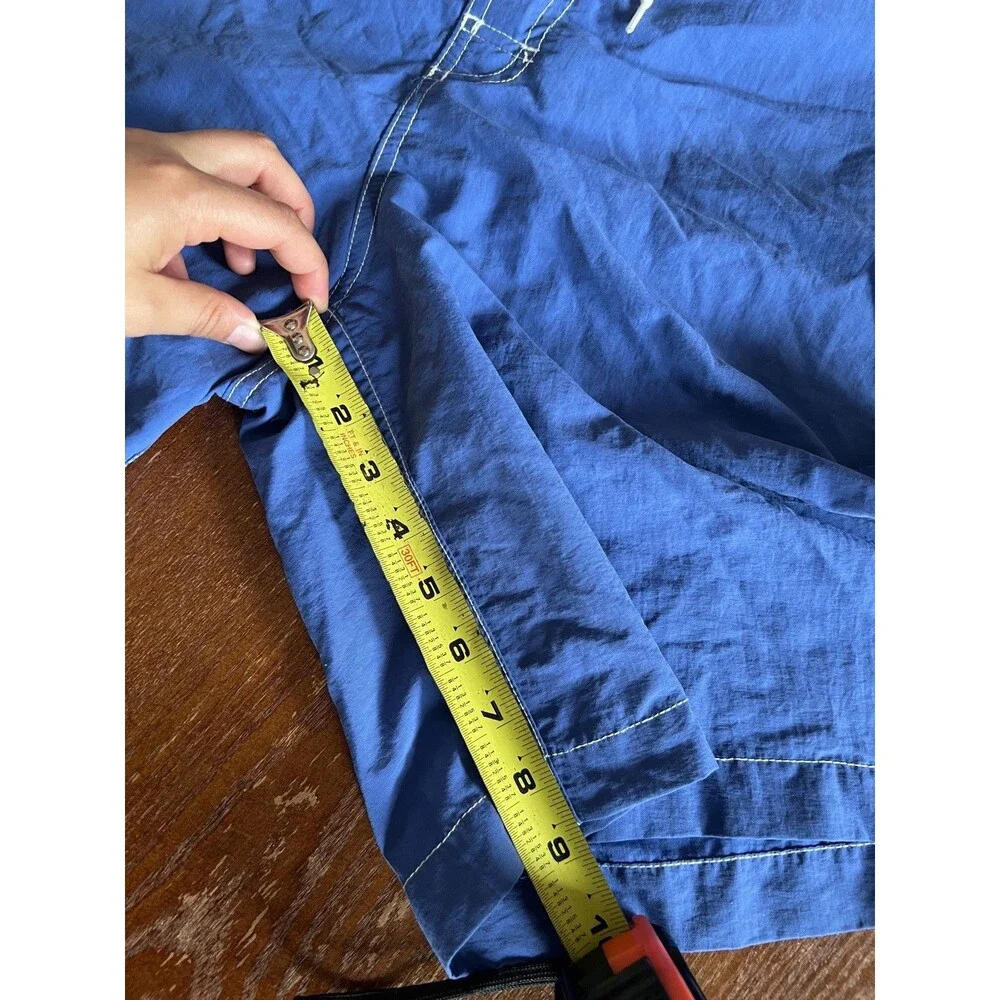 Vintage Mens Ralph Lauren Polo Swim Suit Trunks XL Blue Board Beach Velcro Short